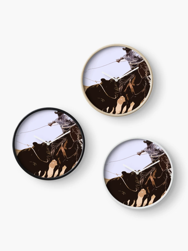 Thumbnail 3 of 4, Clock, Cowboy Roping designed and sold by Mompreneur and Daughter.