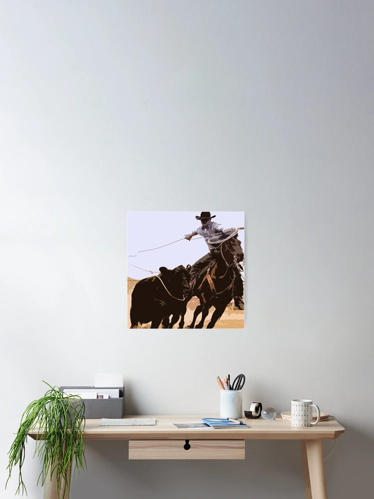 Thumbnail 2 of 3, Poster, Cowboy Roping designed and sold by Mompreneur and Daughter.