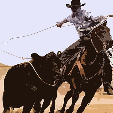 Artwork thumbnail, Cowboy Roping by Mompreneur and Daughter