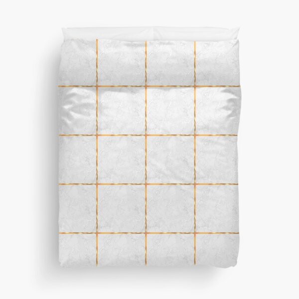 white gray classic marble | gold touch  Duvet Cover