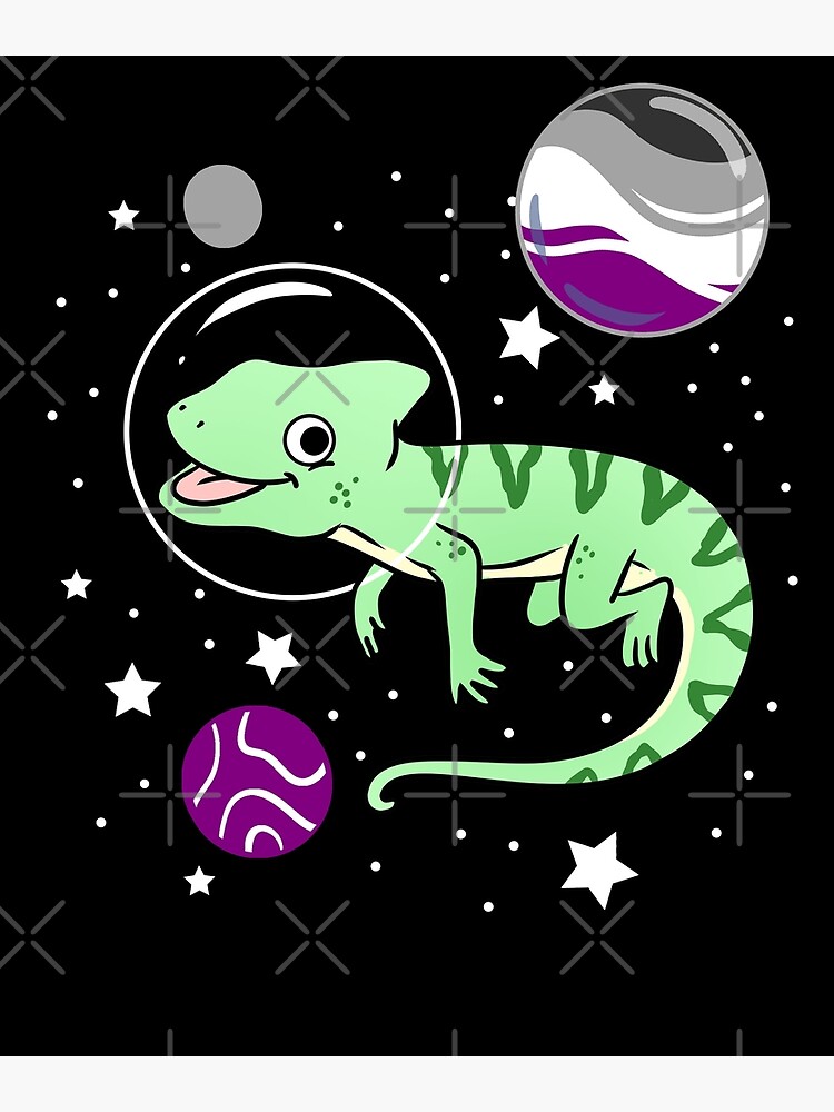 Disover Chameleon Astronaut Asexual Pride Premium Matte Vertical Poster