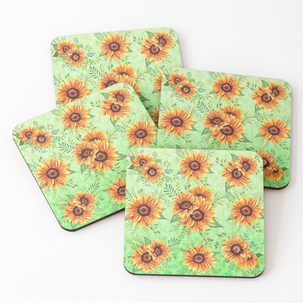 Item preview,  Sunflower watercolor art summer vintage style floral motif designed and sold by TheSeasonalYard.