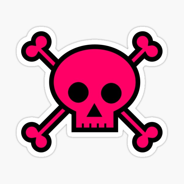 Cute PINK PIRATE KITTY Cat w// Eye Patch /& CROSSBONES RARE Sticker CARTOON Decal