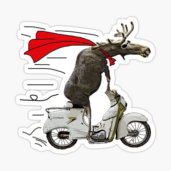Moped Elch Sticker
