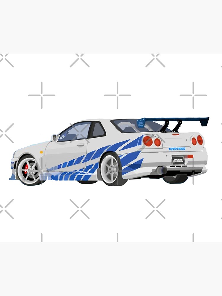 Nissan Skyline R34 GT-R Fast And Furious Art Print for Sale by  BeachHouseArt