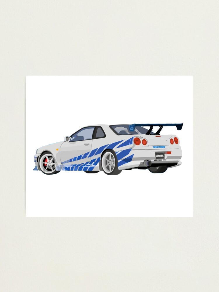 Nissan Skyline R34 GT-R Fast And Furious Photographic Print for