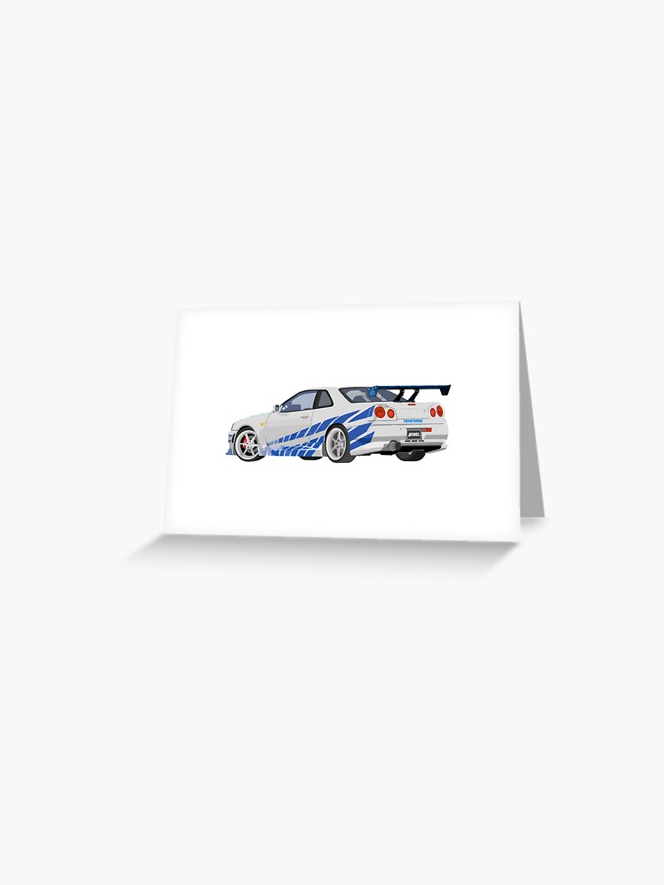 Nissan Skyline R34 GT-R Fast And Furious Greeting Card for Sale