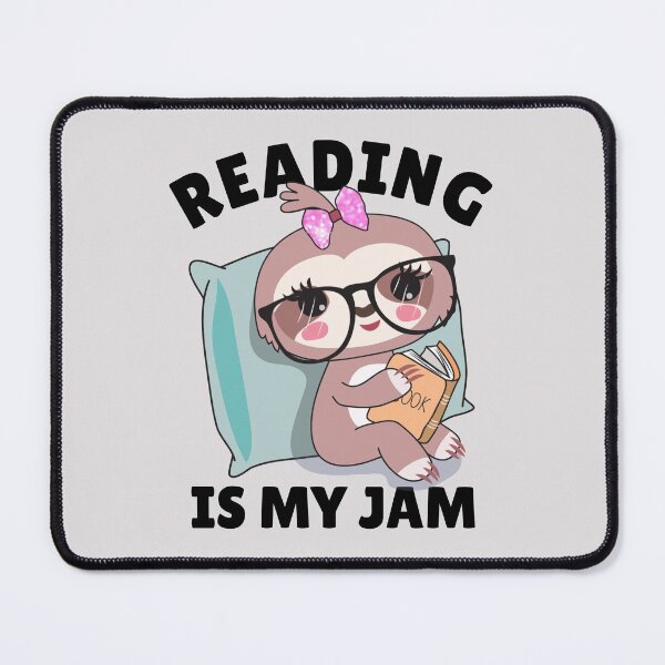 Item preview, Reading is my jam cute sloth kawaii reading a book for kids designed and sold by portrait4you.