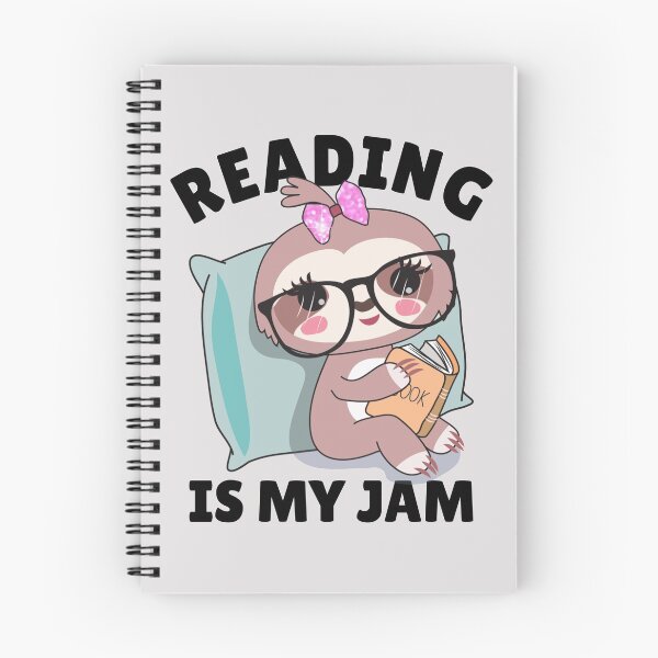 Item preview, Reading is my jam cute sloth kawaii reading a book for kids designed and sold by portrait4you.