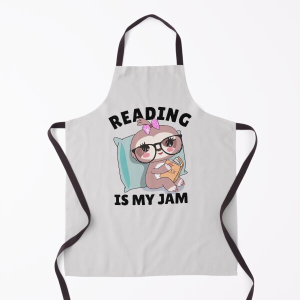 Item preview, Reading is my jam cute sloth kawaii reading a book for kids designed and sold by portrait4you.
