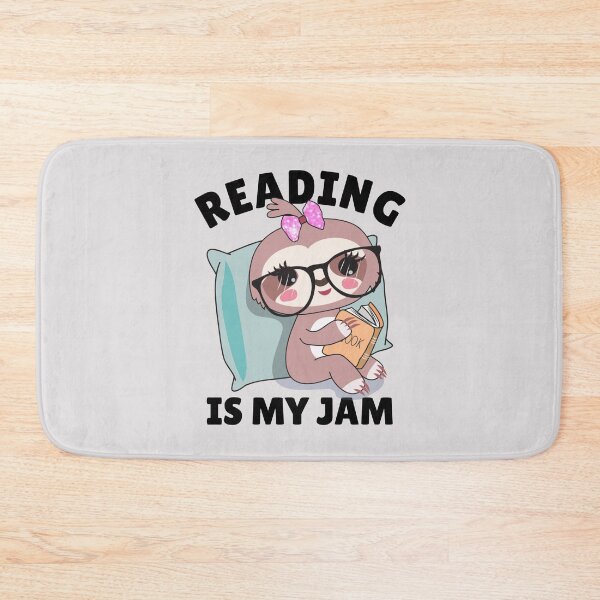 Item preview, Reading is my jam cute sloth kawaii reading a book for kids designed and sold by portrait4you.