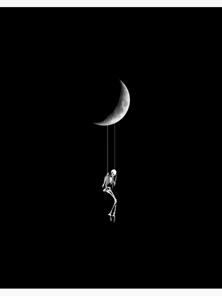 アート・デザイン・音楽 The Moon Belongs to Everyone Skeleton swinging from the moon