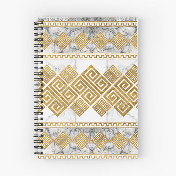 Item preview, Greek Meander - Greek Key White Marble and Gold designed and sold by k9printart.