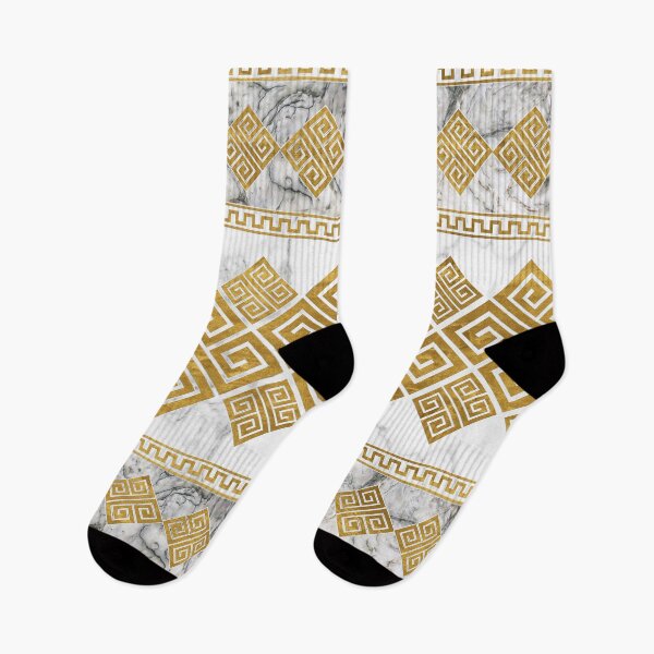 Item preview, Greek Meander - Greek Key White Marble and Gold designed and sold by k9printart.