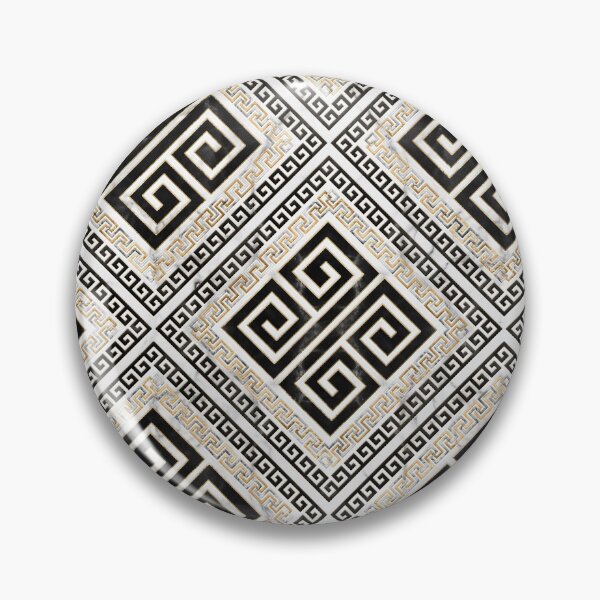 Item preview, Greek Meander - Greek Key Black and White Marble  designed and sold by k9printart.