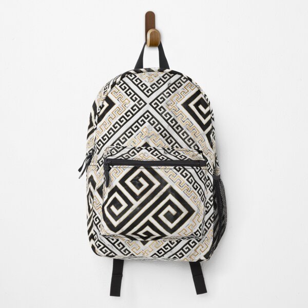 Item preview, Greek Meander - Greek Key Black and White Marble  designed and sold by k9printart.