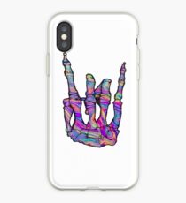Skeleton Rock Hand Sign iPhone Case