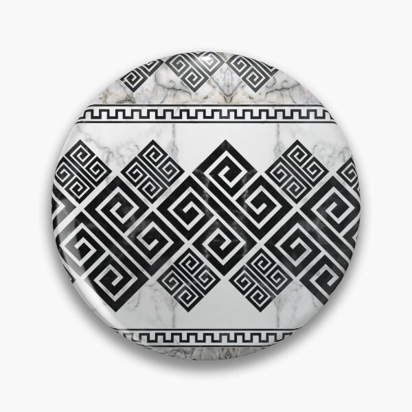 Item preview, Greek Meander - Greek Key Black and White Marble  designed and sold by k9printart.