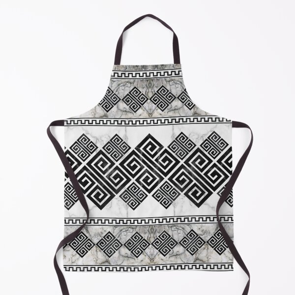 Item preview, Greek Meander - Greek Key Black and White Marble  designed and sold by k9printart.