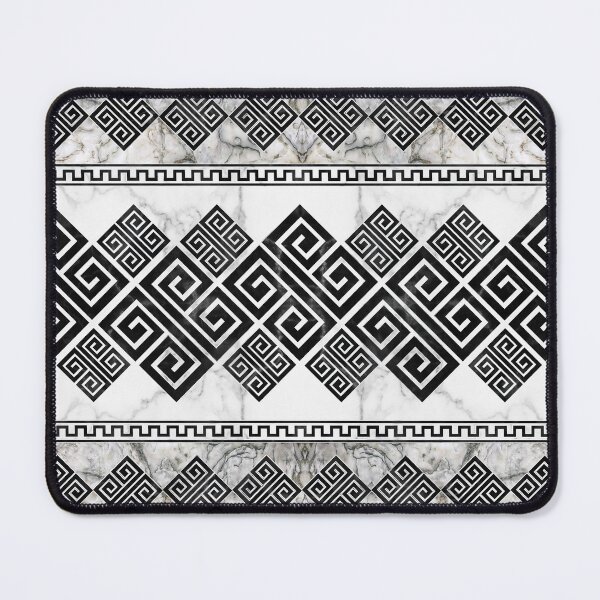 Item preview, Greek Meander - Greek Key Black and White Marble  designed and sold by k9printart.