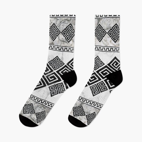 Item preview, Greek Meander - Greek Key Black and White Marble  designed and sold by k9printart.