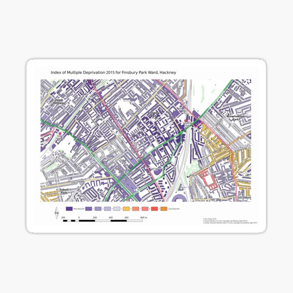 Item preview, Multiple Deprivation Finsbury Park ward, Hackney designed and sold by ianturton.