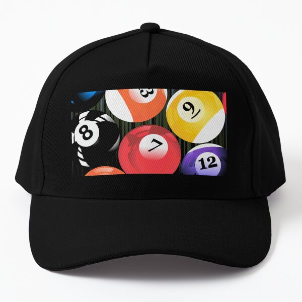 Game Room Billiard Pool Artwork Baseball Cap