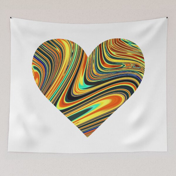 Item preview, Holographic Orange, Red and Blue Marble Chrome Heart Design designed and sold by PrettyPage.