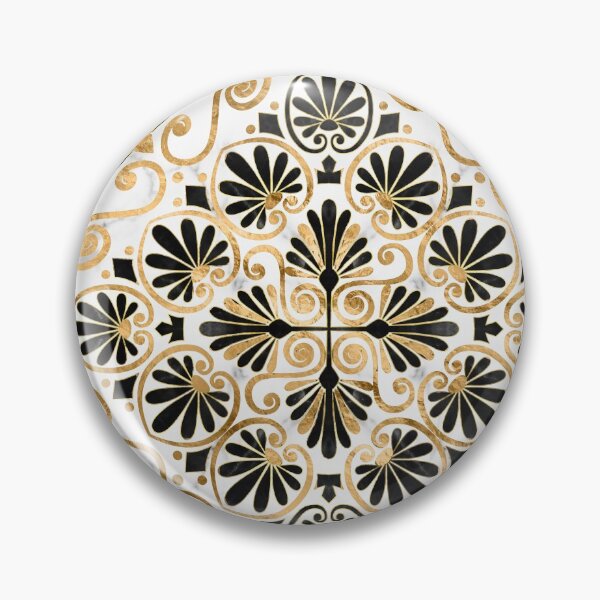 Item preview, Luxury Greek Ornament Black and White Marble  designed and sold by k9printart.