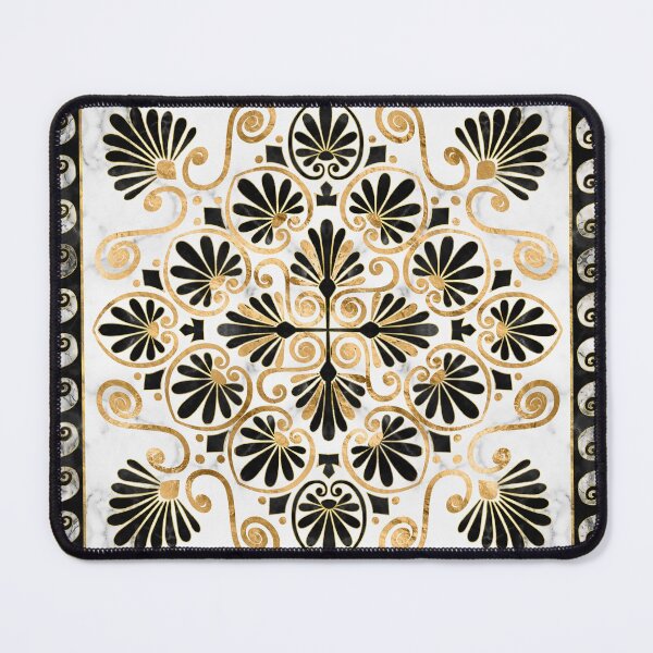 Item preview, Luxury Greek Ornament Black and White Marble  designed and sold by k9printart.