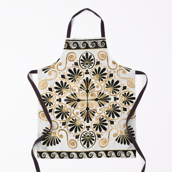 Item preview, Luxury Greek Ornament Black and White Marble designed and sold by k9printart.