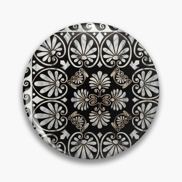 Item preview, Luxury Greek Ornament Black and White Marble  designed and sold by k9printart.