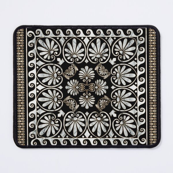 Item preview, Luxury Greek Ornament Black and White Marble  designed and sold by k9printart.