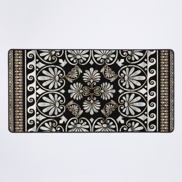 Item preview, Luxury Greek Ornament Black and White Marble  designed and sold by k9printart.