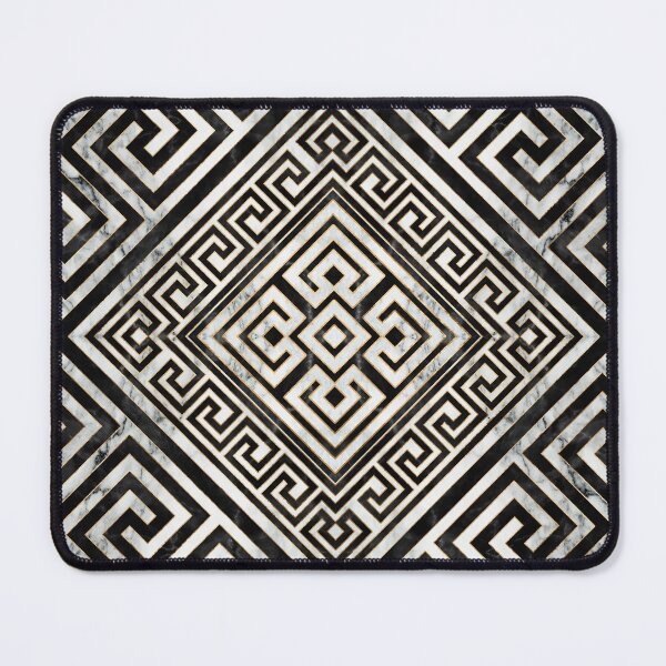 Item preview, Greek Meander - Greek Key Black and White Marble designed and sold by k9printart.
