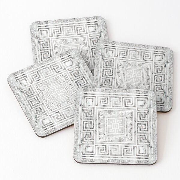 Item preview, Greek Meander - Greek Key White Marble texures designed and sold by k9printart.
