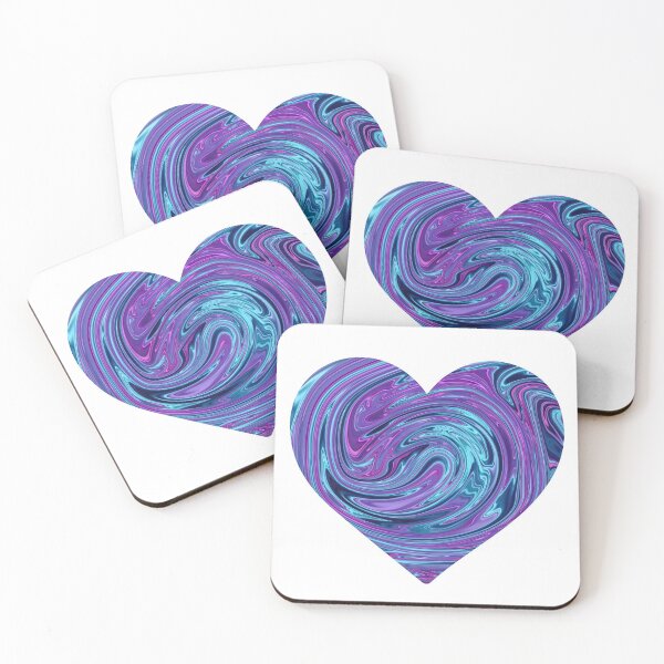 Item preview, Holographic Purple and Blue Marble Chrome Heart Design designed and sold by PrettyPage.