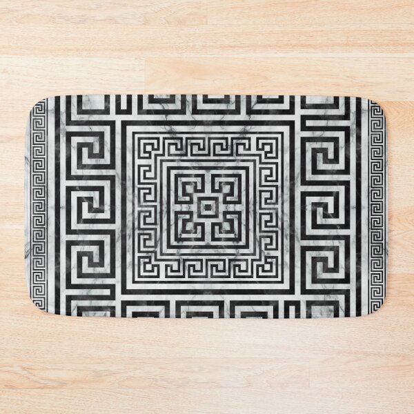 Item preview, Greek Meander - Greek Key Black and White Marble  designed and sold by k9printart.