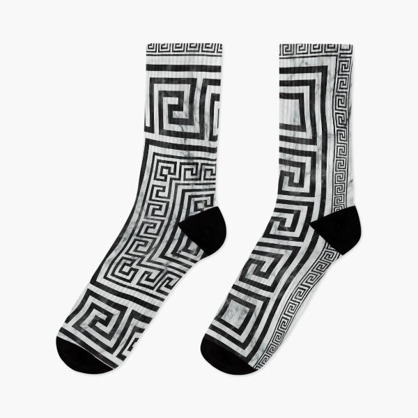 Item preview, Greek Meander - Greek Key Black and White Marble  designed and sold by k9printart.