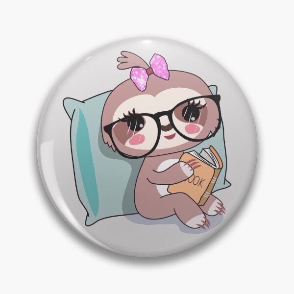 Item preview, Reading is for cool kids cute sloth kawaii reading a book  designed and sold by portrait4you.