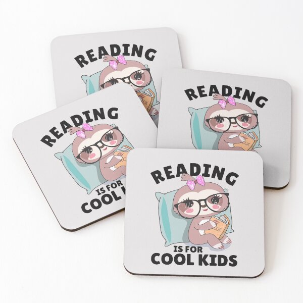 Item preview, Reading is for cool kids cute sloth kawaii reading a book  designed and sold by portrait4you.