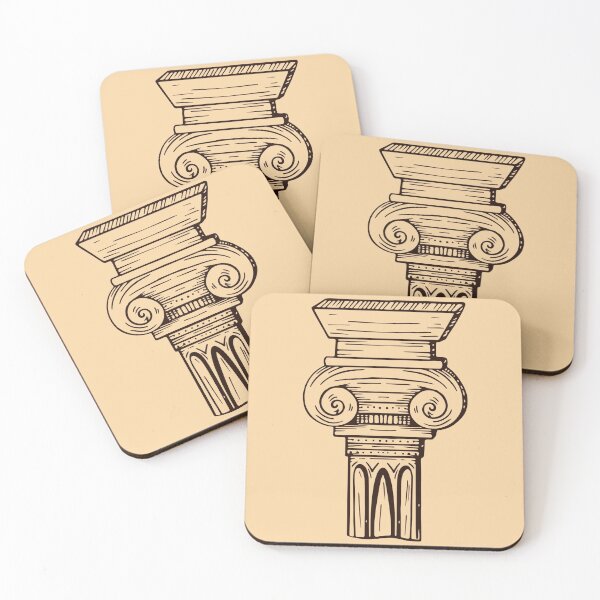 Item preview, Greek Ionic Column - Hand drawn designed and sold by Klotho-Fashion.