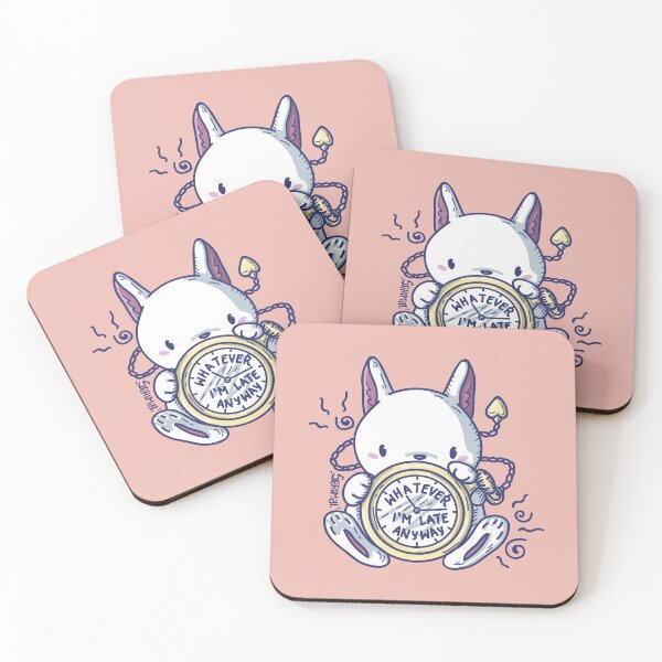 Item preview,  Kawaii Cute bunny rabbit with watch "whatever I'm late anyway" designed and sold by SPIRIMAL.