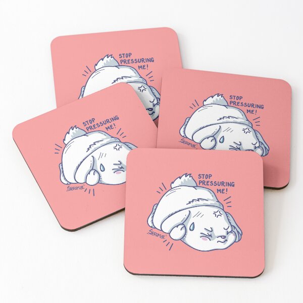 Item preview, Kawaii Cute bunny with a quote "Stop pressuring me!"  designed and sold by SPIRIMAL.