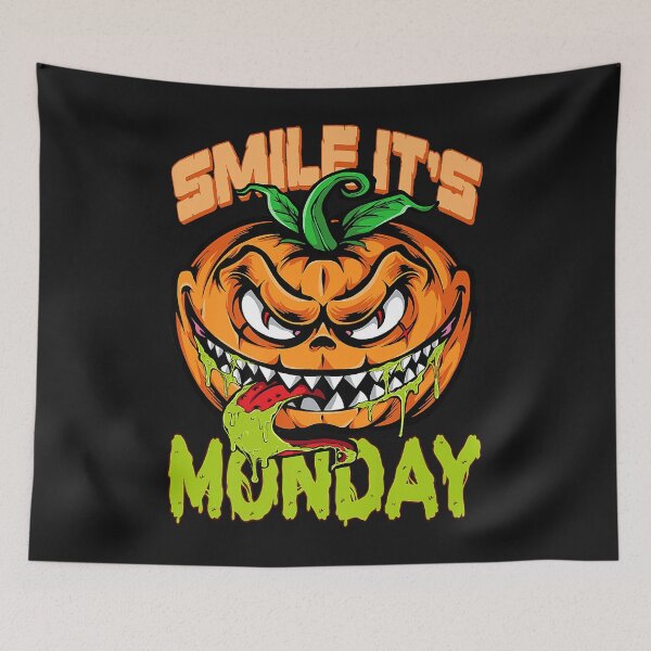 Item preview, Happy Halloween. pumpkin smile it's monday classic T shirt designed and sold by TalbotElizabeth.