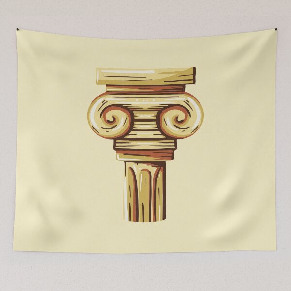 Item preview, Greek Ionic Column Colored - Hand drawn designed and sold by Klotho-Fashion.