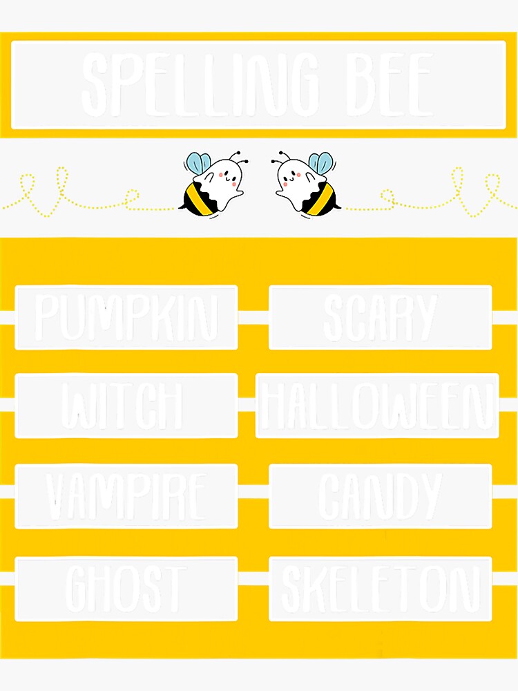 "Spelling Bee Pun Halloween Costume for Teachers " Sticker by
