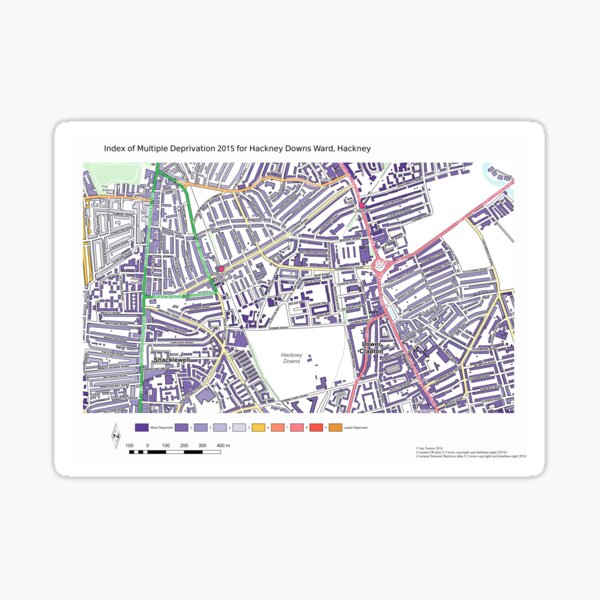 Item preview, Multiple Deprivation Hackney Downs ward, Hackney designed and sold by ianturton.