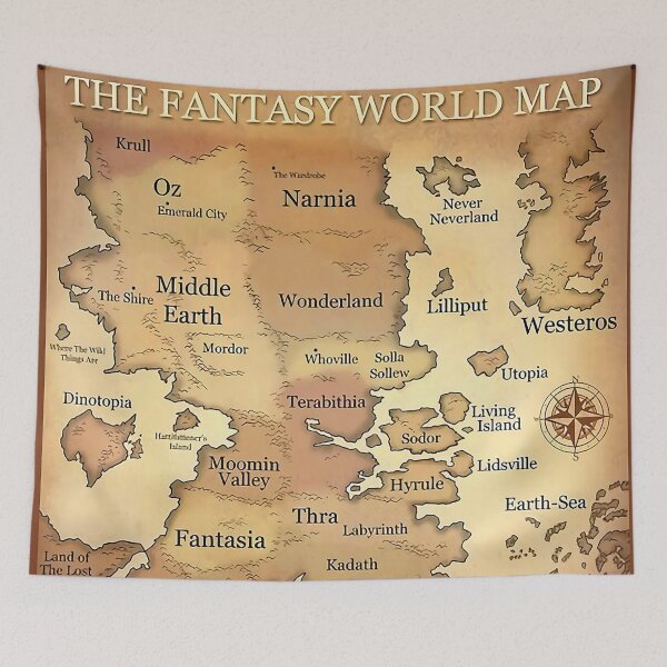 Item preview, Fantasy Worlds Map designed and sold by ojopadonae.