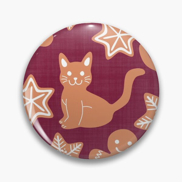 Item preview, Gingerbread Cat Fox Dog Stars Tree Animals Maroon designed and sold by cashewdays.